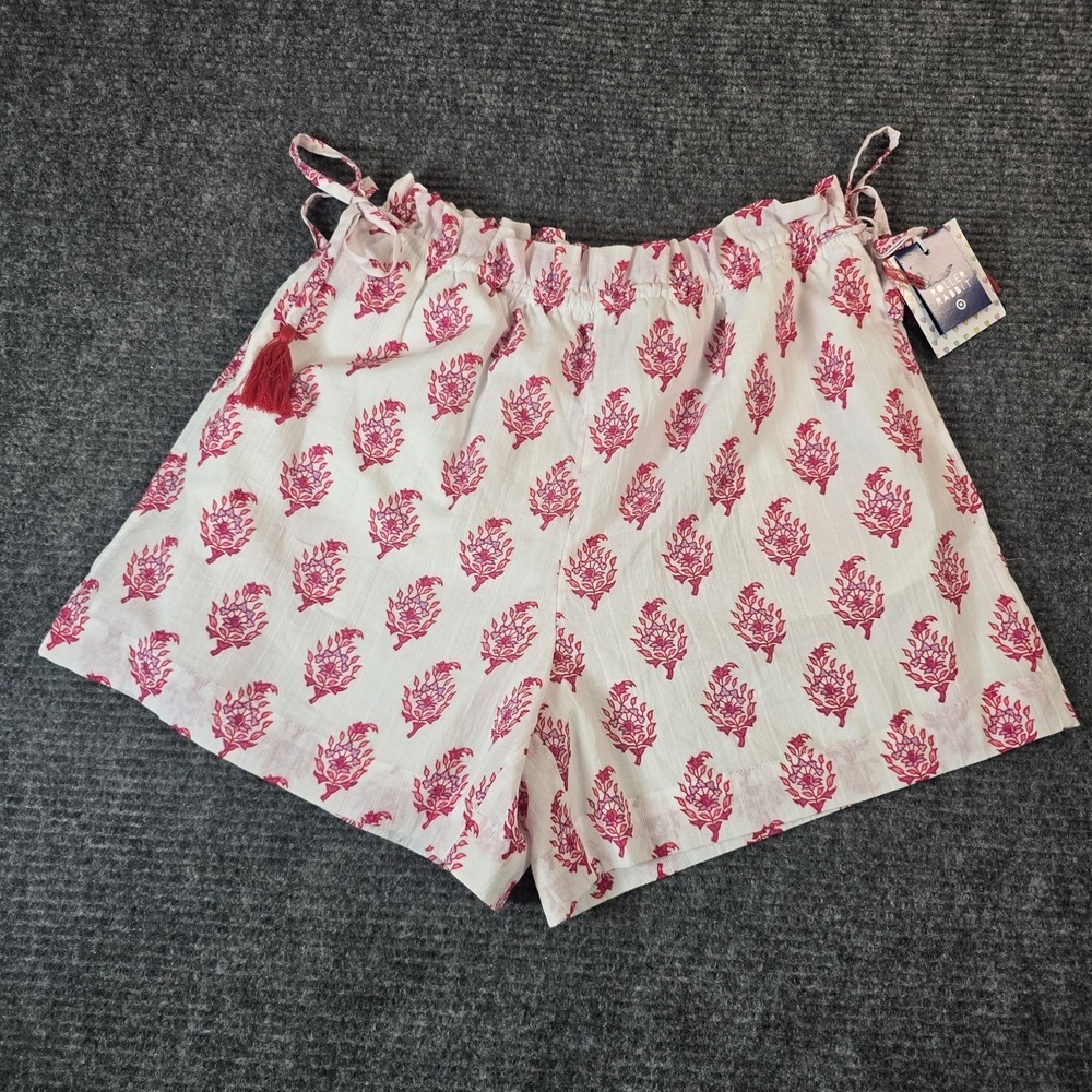 Roller Rabbit x Target Pink Messilla Floral Shorts Women S NWT Tassel Tie Cotton